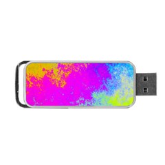 Grunge Radial Gradients Red Yellow Pink Cyan Green Portable Usb Flash (two Sides) by EDDArt