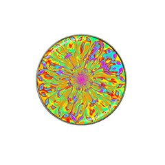 Magic Ripples Flower Power Mandala Neon Colored Hat Clip Ball Marker by EDDArt