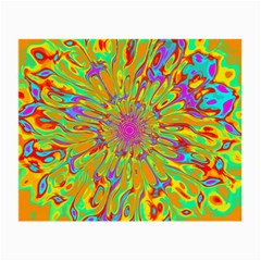 Magic Ripples Flower Power Mandala Neon Colored Small Glasses Cloth by EDDArt