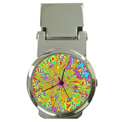 Magic Ripples Flower Power Mandala Neon Colored Money Clip Watches by EDDArt