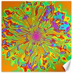 Magic Ripples Flower Power Mandala Neon Colored Canvas 12  x 12   11.4 x11.56  Canvas - 1