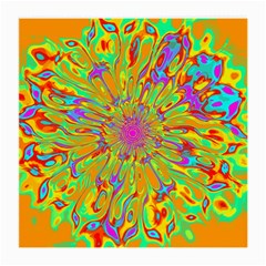 Magic Ripples Flower Power Mandala Neon Colored Medium Glasses Cloth by EDDArt