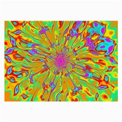 Magic Ripples Flower Power Mandala Neon Colored Large Glasses Cloth by EDDArt