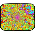 Magic Ripples Flower Power Mandala Neon Colored Double Sided Fleece Blanket (Mini)  35 x27  Blanket Back