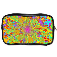 Magic Ripples Flower Power Mandala Neon Colored Toiletries Bags by EDDArt