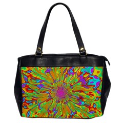 Magic Ripples Flower Power Mandala Neon Colored Office Handbags by EDDArt