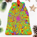 Magic Ripples Flower Power Mandala Neon Colored Bell Ornament (Two Sides) Back