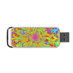 Magic Ripples Flower Power Mandala Neon Colored Portable Usb Flash (one Side) by EDDArt