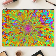 Magic Ripples Flower Power Mandala Neon Colored Cosmetic Bag (xxxl)  by EDDArt