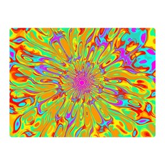 Magic Ripples Flower Power Mandala Neon Colored Double Sided Flano Blanket (mini)  by EDDArt