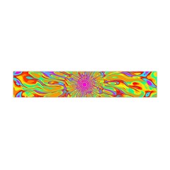 Magic Ripples Flower Power Mandala Neon Colored Flano Scarf (mini) by EDDArt