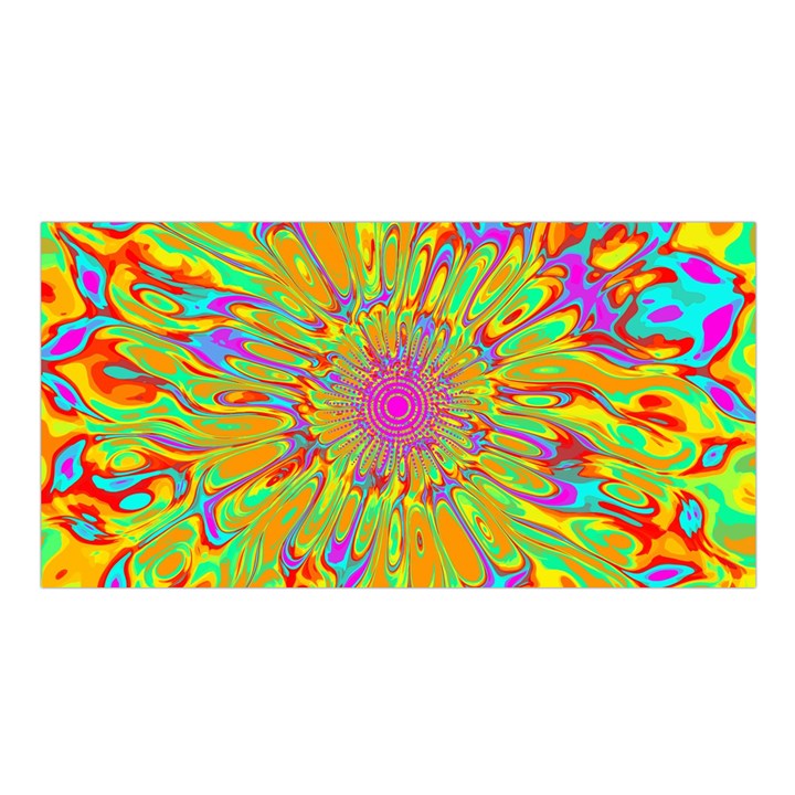 Magic Ripples Flower Power Mandala Neon Colored Satin Shawl