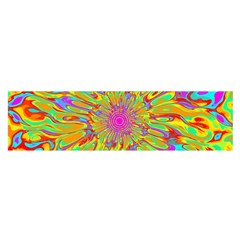 Magic Ripples Flower Power Mandala Neon Colored Satin Scarf (oblong) by EDDArt