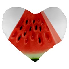 Piece Of Watermelon Large 19  Premium Heart Shape Cushions