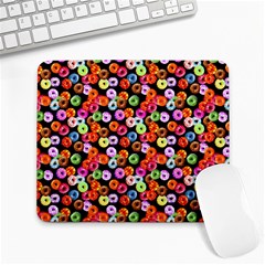 Colorful Yummy Donuts Pattern Large Mousepads by EDDArt