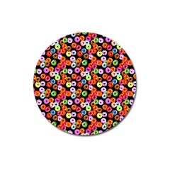 Colorful Yummy Donuts Pattern Magnet 3  (round) by EDDArt