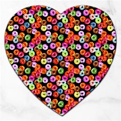 Colorful Yummy Donuts Pattern Jigsaw Puzzle (heart) by EDDArt