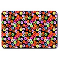 Colorful Yummy Donuts Pattern Large Doormat  by EDDArt