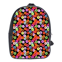 Colorful Yummy Donuts Pattern School Bags(large)  by EDDArt