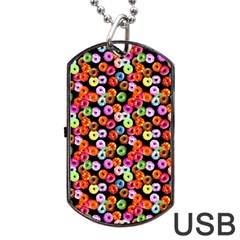 Colorful Yummy Donuts Pattern Dog Tag Usb Flash (one Side) by EDDArt