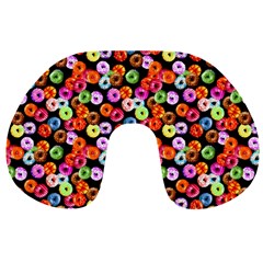 Colorful Yummy Donuts Pattern Travel Neck Pillows by EDDArt