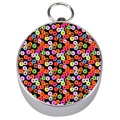 Colorful Yummy Donuts Pattern Silver Compasses by EDDArt