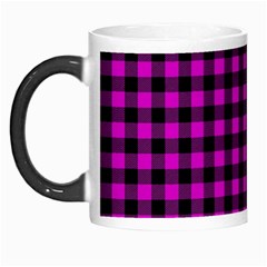 Lumberjack Fabric Pattern Pink Black Morph Mugs by EDDArt