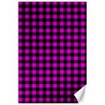 Lumberjack Fabric Pattern Pink Black Canvas 24  x 36  23.35 x34.74  Canvas - 1