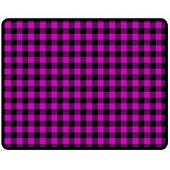 Lumberjack Fabric Pattern Pink Black Fleece Blanket (medium)  by EDDArt