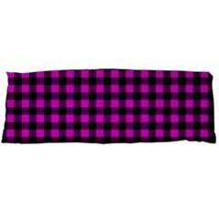 Lumberjack Fabric Pattern Pink Black Body Pillow Case (dakimakura) by EDDArt