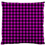 Lumberjack Fabric Pattern Pink Black Large Cushion Case (One Side) Front