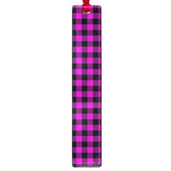 Lumberjack Fabric Pattern Pink Black Large Book Marks by EDDArt