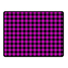 Lumberjack Fabric Pattern Pink Black Double Sided Fleece Blanket (small)  by EDDArt