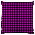 Lumberjack Fabric Pattern Pink Black Large Flano Cushion Case (One Side) Front