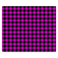 Lumberjack Fabric Pattern Pink Black Double Sided Flano Blanket (small)  by EDDArt