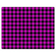 Lumberjack Fabric Pattern Pink Black Double Sided Flano Blanket (medium)  by EDDArt