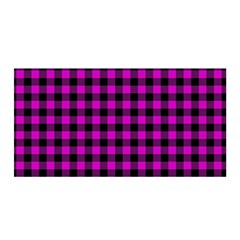 Lumberjack Fabric Pattern Pink Black Satin Wrap by EDDArt