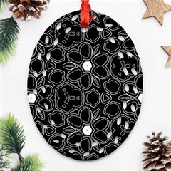 Floral Pattern Oval Filigree Ornament (two Sides) by Valentinaart