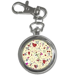 Valentinstag Love Hearts Pattern Red Yellow Key Chain Watches by EDDArt