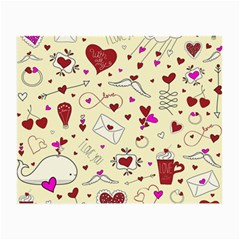 Valentinstag Love Hearts Pattern Red Yellow Small Glasses Cloth by EDDArt