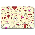 Valentinstag Love Hearts Pattern Red Yellow Large Doormat  30 x20  Door Mat