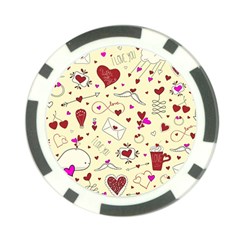 Valentinstag Love Hearts Pattern Red Yellow Poker Chip Card Guard (10 Pack) by EDDArt