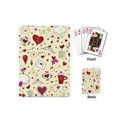 Valentinstag Love Hearts Pattern Red Yellow Playing Cards (mini)  by EDDArt