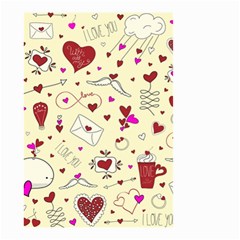 Valentinstag Love Hearts Pattern Red Yellow Small Garden Flag (two Sides) by EDDArt