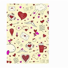 Valentinstag Love Hearts Pattern Red Yellow Large Garden Flag (two Sides) by EDDArt