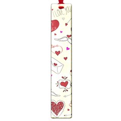 Valentinstag Love Hearts Pattern Red Yellow Large Book Marks by EDDArt