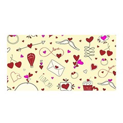 Valentinstag Love Hearts Pattern Red Yellow Satin Wrap by EDDArt