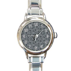 Floral Pattern Round Italian Charm Watch