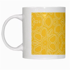 Floral Pattern White Mugs