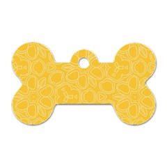 Floral Pattern Dog Tag Bone (two Sides)